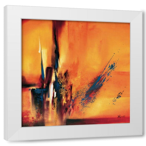 Abstract Impressions l White Modern Wood Framed Art Print by Geurts, Nelly