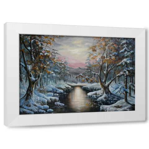 Cholod White Modern Wood Framed Art Print by Vlagyislav, Najgyonov