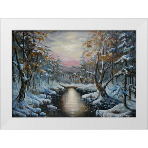 Cholod White Modern Wood Framed Art Print by Vlagyislav, Najgyonov