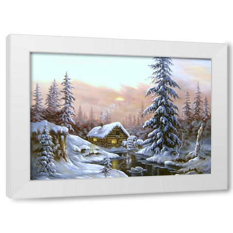 Nochy Rozdestva White Modern Wood Framed Art Print by Vlagyislav, Najgyonov