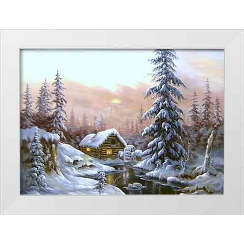 Nochy Rozdestva White Modern Wood Framed Art Print by Vlagyislav, Najgyonov