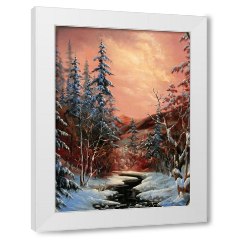 Lunnaja Nochy White Modern Wood Framed Art Print by Vlagyislav, Najgyonov