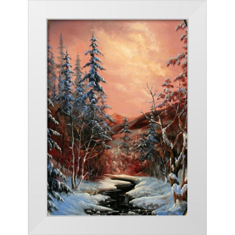 Lunnaja Nochy White Modern Wood Framed Art Print by Vlagyislav, Najgyonov