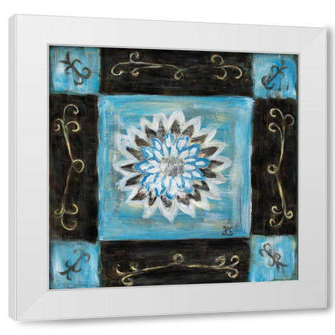 Retro Blue I White Modern Wood Framed Art Print by van Aanholt, Pascalle