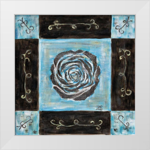 Retro Blue II White Modern Wood Framed Art Print by van Aanholt, Pascalle