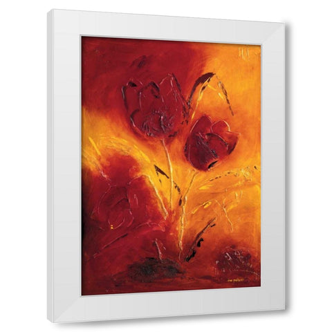 Blooming Tulips bouquet II White Modern Wood Framed Art Print by Pelzer-Janssen, Ine