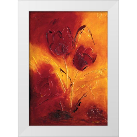 Blooming Tulips bouquet II White Modern Wood Framed Art Print by Pelzer-Janssen, Ine