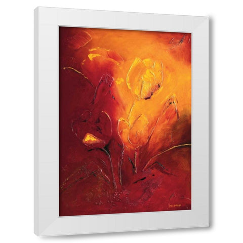 Blooming Tulips bouquet III White Modern Wood Framed Art Print by Pelzer-Janssen, Ine