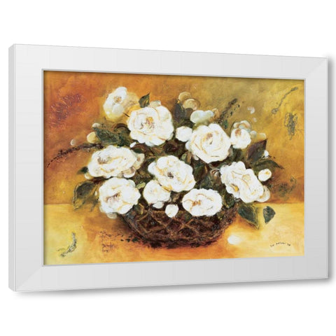 Bouqet White Flowers White Modern Wood Framed Art Print by Pelzer-Janssen, Ine