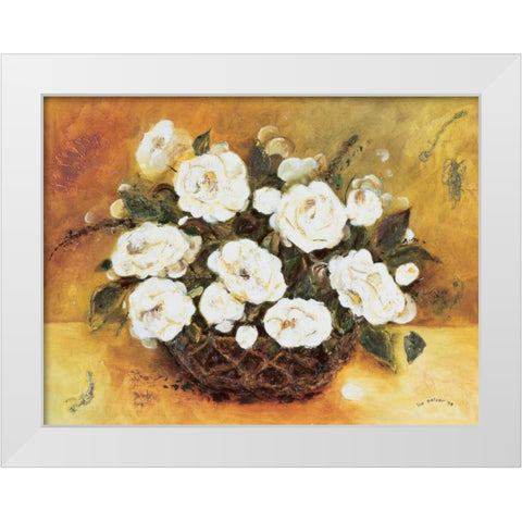 Bouqet White Flowers White Modern Wood Framed Art Print by Pelzer-Janssen, Ine