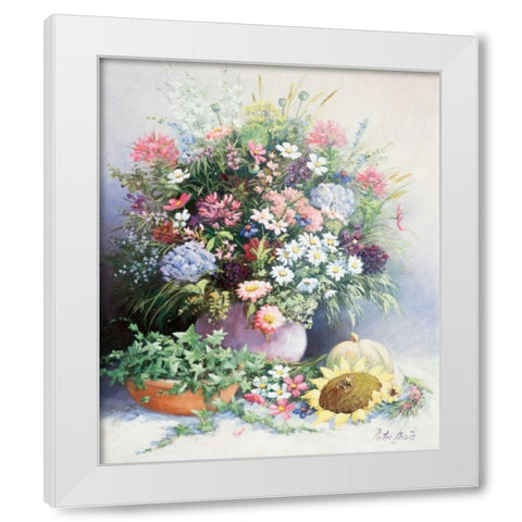 Seasons warmth White Modern Wood Framed Art Print by Motz, Peter