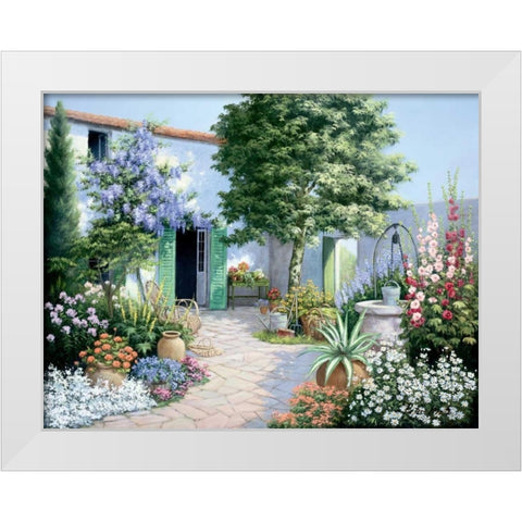 A little bit of paradise White Modern Wood Framed Art Print by Motz, Peter