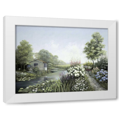 Quiet waters White Modern Wood Framed Art Print by Motz, Peter