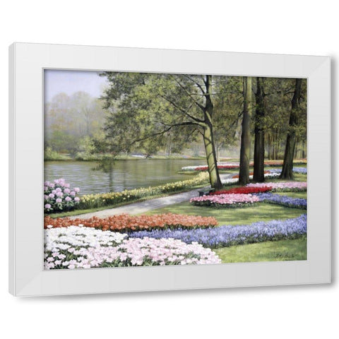 Floriade White Modern Wood Framed Art Print by Motz, Peter