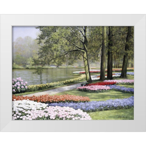 Floriade White Modern Wood Framed Art Print by Motz, Peter