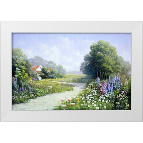 Path to my house White Modern Wood Framed Art Print by Motz, Peter