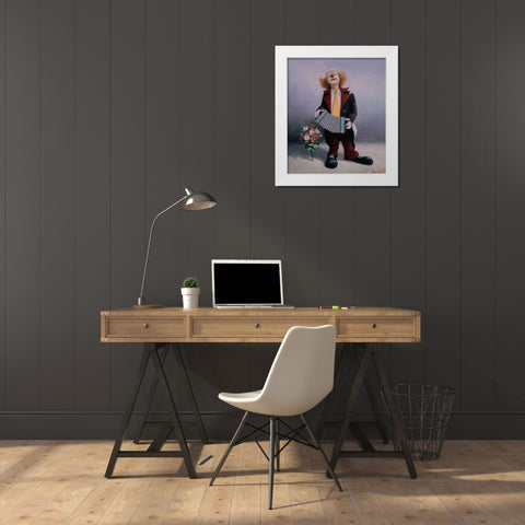 Accordion White Modern Wood Framed Art Print by Motz, Peter