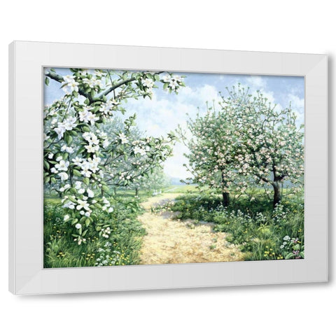 Spring White Modern Wood Framed Art Print by Motz, Peter