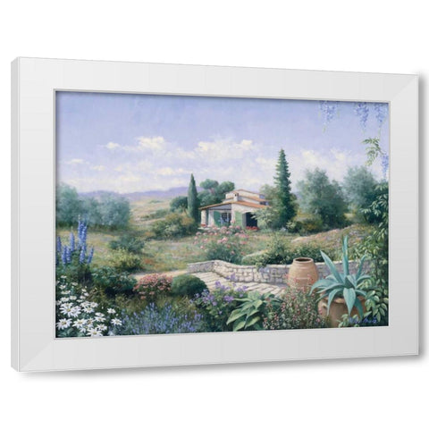 Italian Summer White Modern Wood Framed Art Print by Motz, Peter