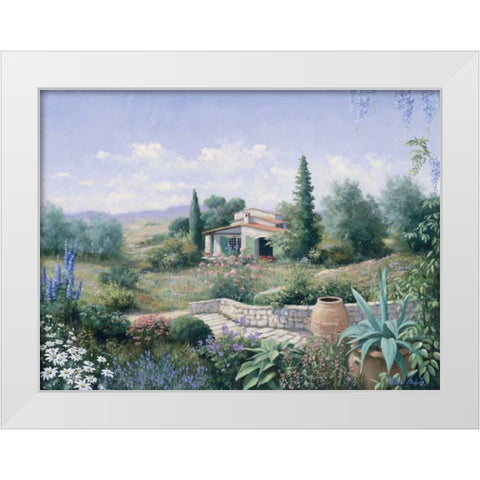 Italian Summer White Modern Wood Framed Art Print by Motz, Peter
