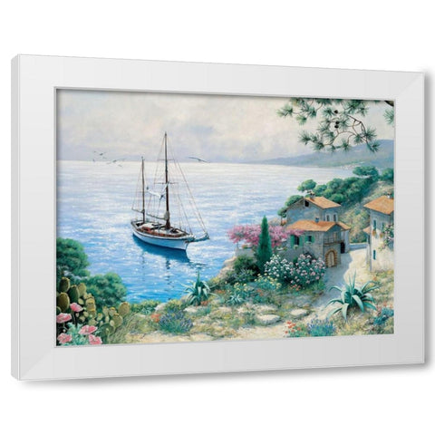 The bay White Modern Wood Framed Art Print by Motz, Peter