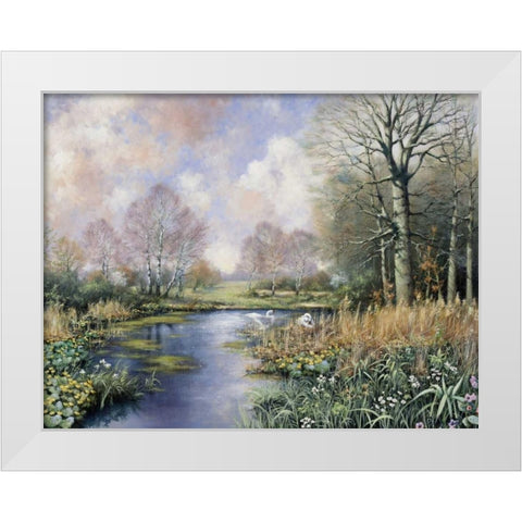 Spring has started White Modern Wood Framed Art Print by Motz, Peter