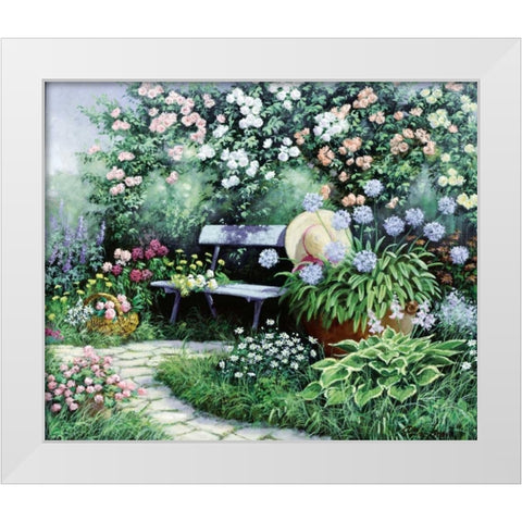 Lovely White Modern Wood Framed Art Print by Motz, Peter