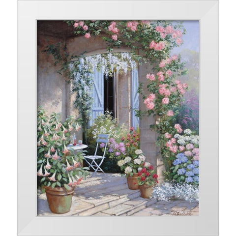 Flower invitation White Modern Wood Framed Art Print by Motz, Peter