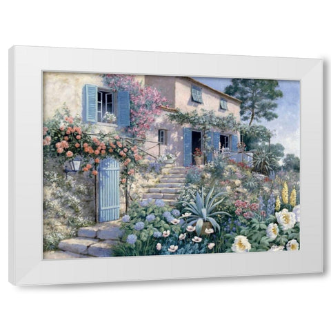 Stairs toâ€¦ White Modern Wood Framed Art Print by Motz, Peter