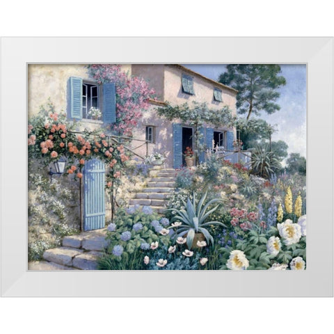 Stairs toâ€¦ White Modern Wood Framed Art Print by Motz, Peter