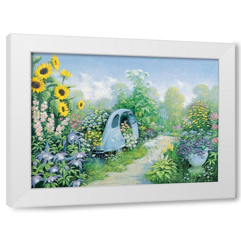 Deux Chevaux White Modern Wood Framed Art Print by Motz, Peter