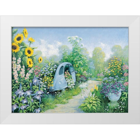 Deux Chevaux White Modern Wood Framed Art Print by Motz, Peter