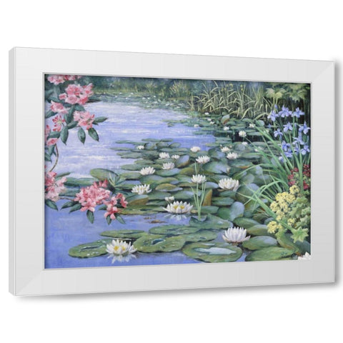 The lake White Modern Wood Framed Art Print by Motz, Peter