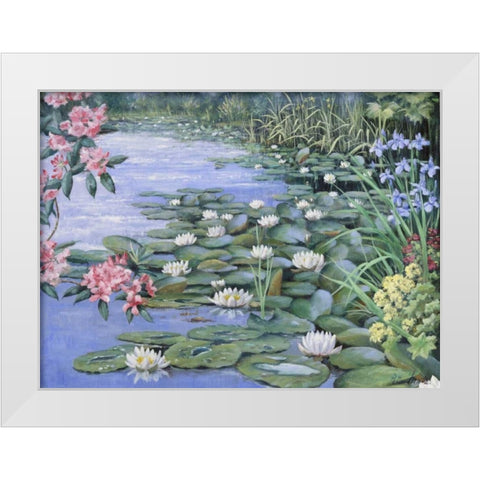 The lake White Modern Wood Framed Art Print by Motz, Peter