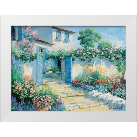 Grannys house White Modern Wood Framed Art Print by Motz, Peter