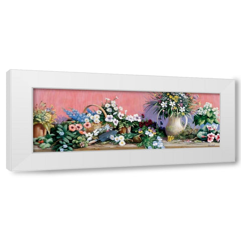 A world of flowers White Modern Wood Framed Art Print by Motz, Peter