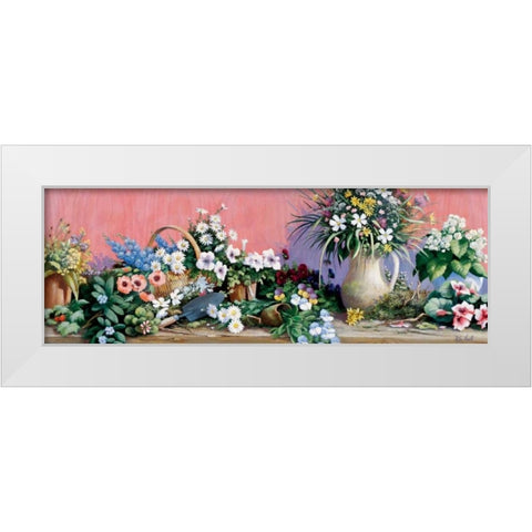 A world of flowers White Modern Wood Framed Art Print by Motz, Peter