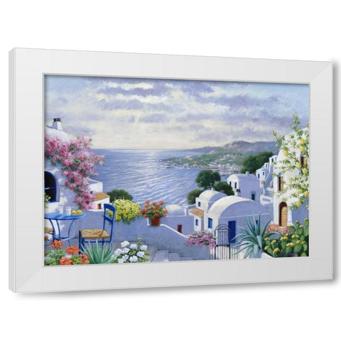 Sparkling Greece White Modern Wood Framed Art Print by Motz, Peter