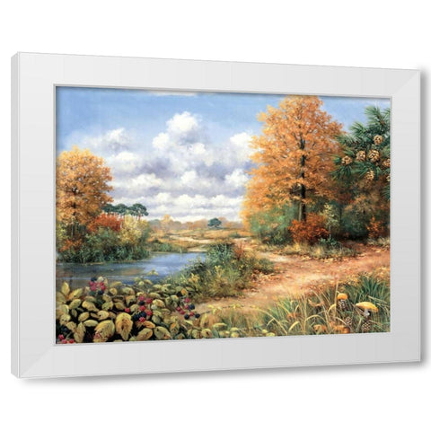 Autumn time White Modern Wood Framed Art Print by Motz, Peter