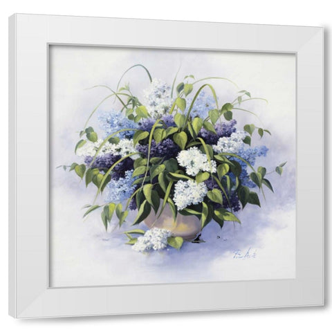 Lilaes White Modern Wood Framed Art Print by Motz, Peter