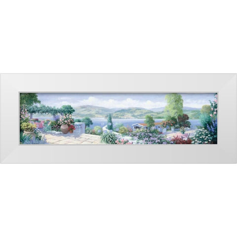Panorama I White Modern Wood Framed Art Print by Motz, Peter