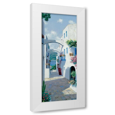 Greek Arch White Modern Wood Framed Art Print by Motz, Peter