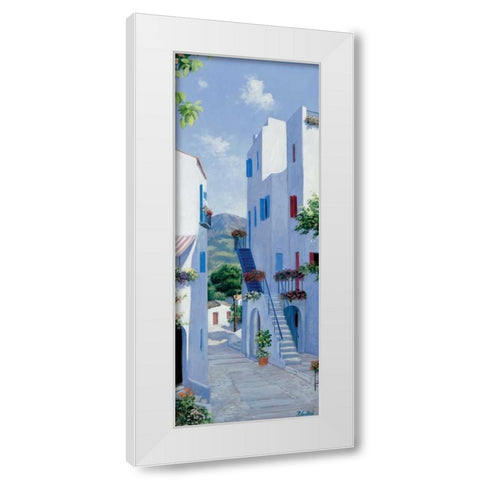 Memory lane White Modern Wood Framed Art Print by Motz, Peter