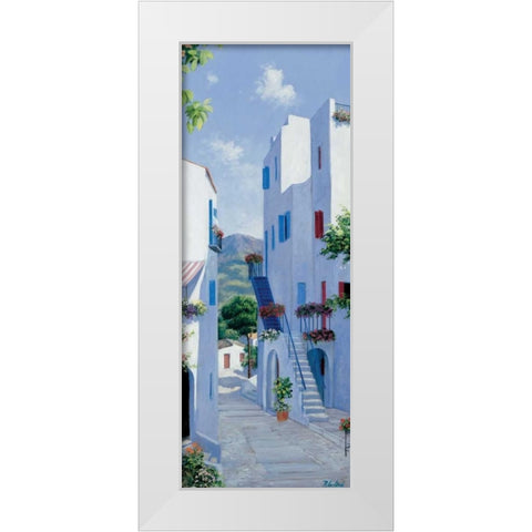 Memory lane White Modern Wood Framed Art Print by Motz, Peter