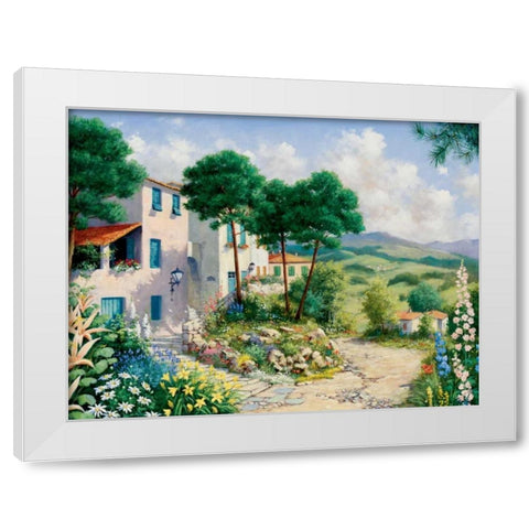 Summertime White Modern Wood Framed Art Print by Motz, Peter