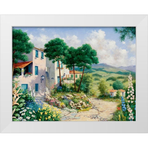 Summertime White Modern Wood Framed Art Print by Motz, Peter