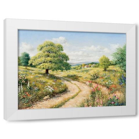 A path to peace White Modern Wood Framed Art Print by Motz, Peter