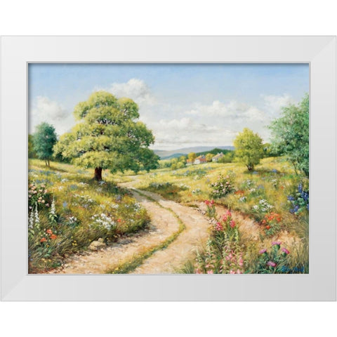 A path to peace White Modern Wood Framed Art Print by Motz, Peter