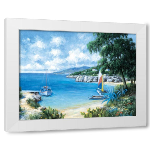 Sailing boats White Modern Wood Framed Art Print by Motz, Peter