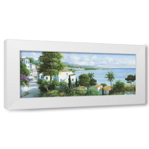 Ocean village White Modern Wood Framed Art Print by Motz, Peter